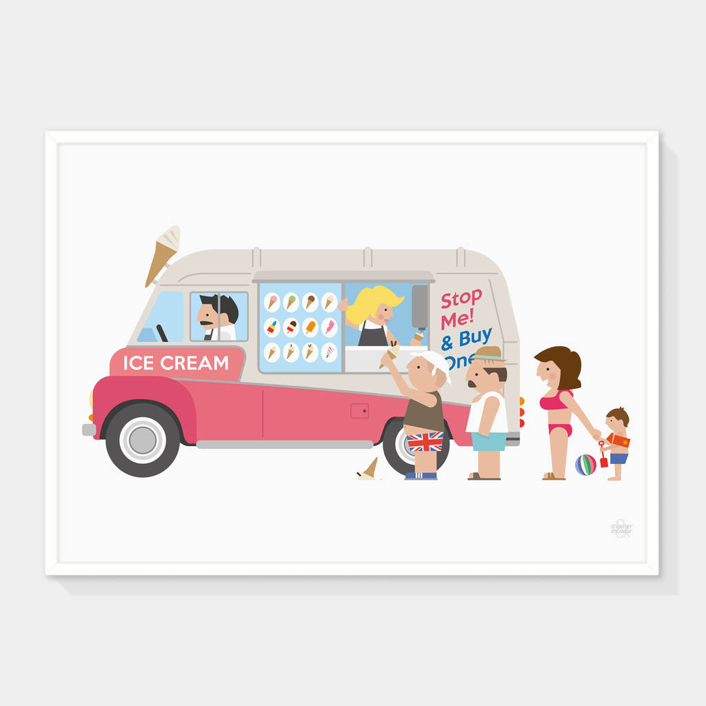 Ice Cream Van Print By Showler and Showler