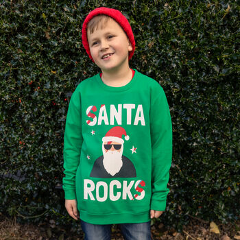Santa Rocks Boys' Christmas Jumper, 3 of 4