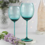 Turquoise Handblown White Wine Glass, thumbnail 2 of 2