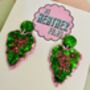 Chinese Evergreen Leaf Glitter Resin Earrings, thumbnail 4 of 5