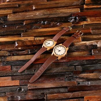 Personalised His And Hers Engraved Bamboo Watch, 7 of 9