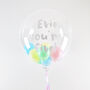 Personalised Pastel Rainbow Clear Bubble Balloon, thumbnail 1 of 4