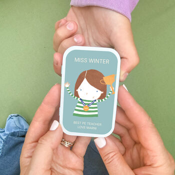 Personalised Teacher Character Keepsake Tin, 5 of 9