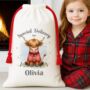 Highland Cow Christmas Sack, thumbnail 1 of 2