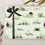 Three Sheets Of Children's Bugs Green Wrapping Paper, thumbnail 2 of 2