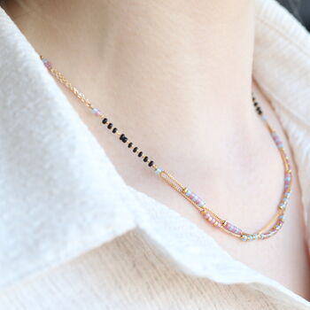 Two Layer Gold Beaded Indian Traditional Mangalsutra Necklace, 2 of 9