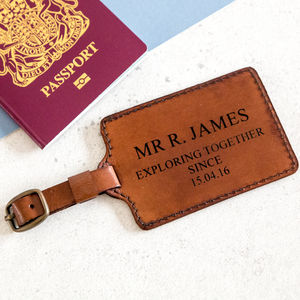 personalised leather luggage tags