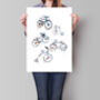 Vintage Bicycle Collage Poster, thumbnail 1 of 4