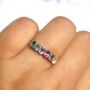 Rainbow Multicoloured Gemstone Half Eternity Ring, thumbnail 8 of 12