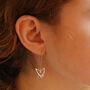 Sterling Silver Dragon Tail Heart Thread Earrings, thumbnail 3 of 3