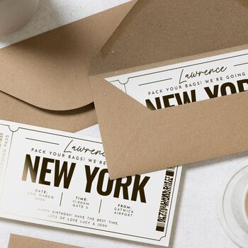 Personalised New York Birthday Boarding Pass Voucher, 8 of 9