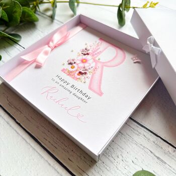 Handmade Pink Monogramed Birthday Card, 9 of 10