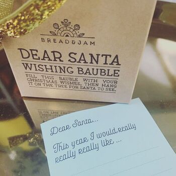 Dear Santa Personalised Wishing Bauble, 2 of 3