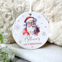 Traditional Santa Any Message Ceramic Disc Hanging Decoration Bauble + Gift Box, thumbnail 3 of 7