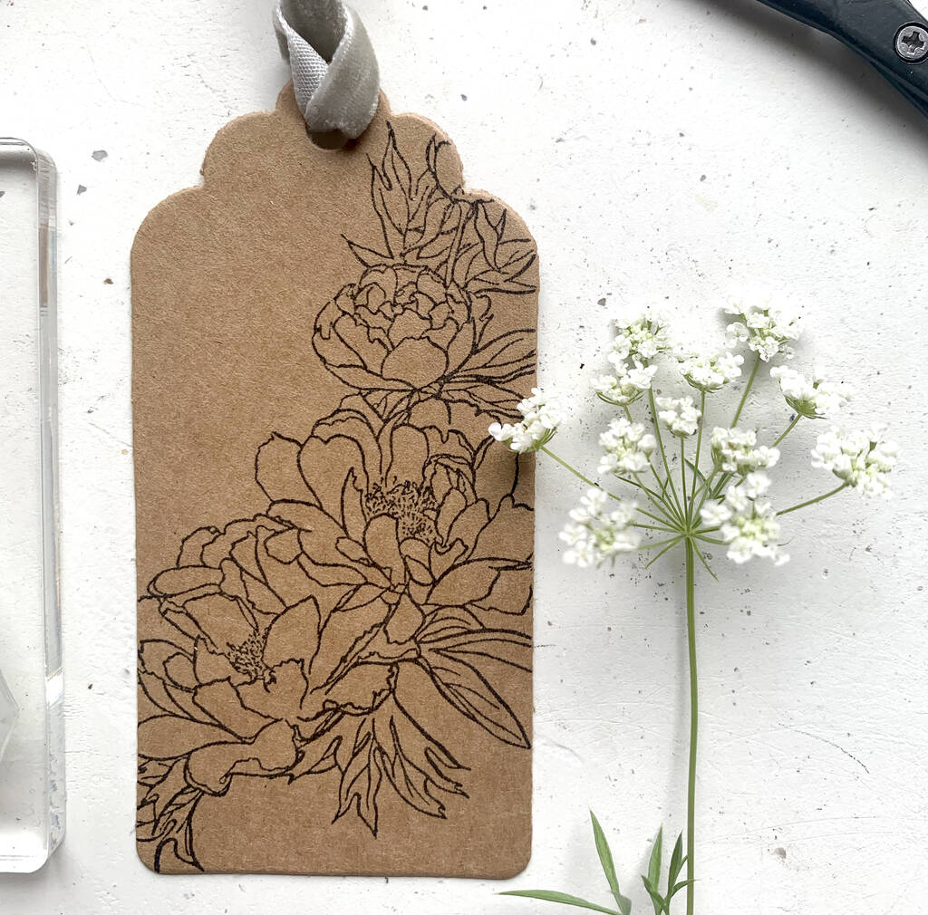 Peony Floral Rubber Stamp, 1 of 10
