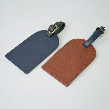 Personalised Pebble Grain Leather Luggage Tag, 5 of 8