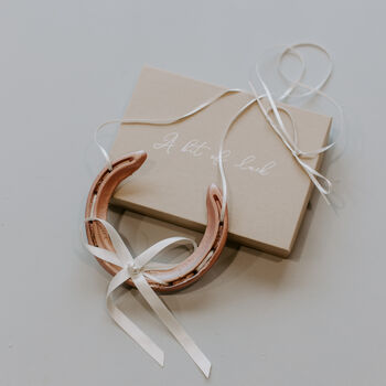 Personalised Pink And Pearl Heart Lucky Wedding Horseshoe, 5 of 9