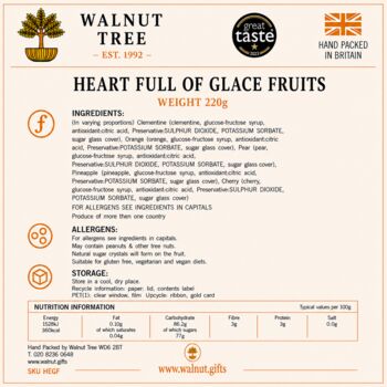 Great Taste Award Winning Glacé Fruit Heart Tin Gift – 220g, 7 of 7
