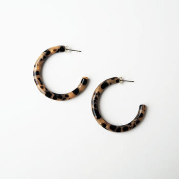 Karamell Slim Hoop Earrings, 5 of 6