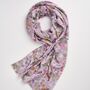Meadow Creatures Lilac Lightweight Scarf, thumbnail 2 of 2