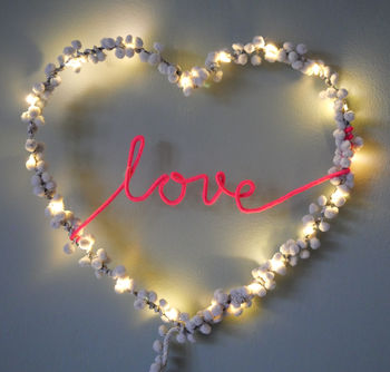 Pom Pom Fairy Light Love Heart Gift, 4 of 9