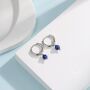 Genuine Lapis Lazuli Bead Huggie Hoop Earrings, thumbnail 3 of 9