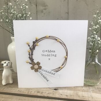 Personalised Golden Wedding Circle Card, 7 of 7