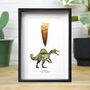 Large Spinosaurus Tooth And Watercolour Illustration Box Frame Real Authentic Dinosaur Fossil Museum Quality Natural History Interior Design Home Decor Gift Ornament, thumbnail 1 of 5