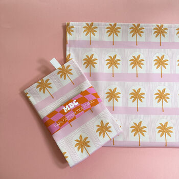 Pink Palm Tree Tea Towel, 6 of 6