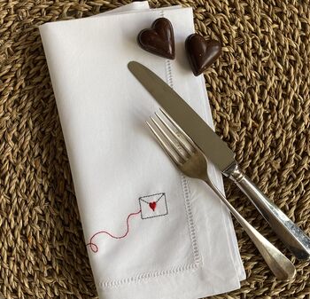 Personalised Linen Or Cotton Love Napkin, 5 of 11