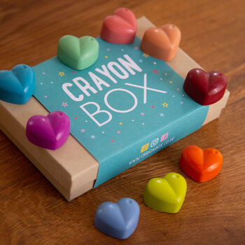 Set Of Nine Gift Box Heart/Valentine Shape Wax Crayons, 3 of 3