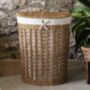 Bhodra Oval Seagrass Laundry Basket With Lid, thumbnail 1 of 5