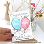 Personalised Balloons Baby Twins New Grandparents Card, thumbnail 4 of 10