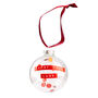 Personalised Christmas Tree Ornament Red And White Bauble, thumbnail 4 of 8