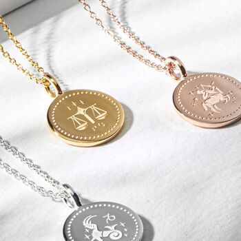 Personalised Rose Gold Plated Zodiac Icon Necklace, 4 of 12