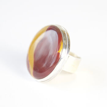 Mookaite Round Gemstone Ring Set In Sterling Silver, 3 of 6