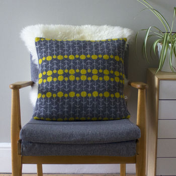 Tapestry Flower Cushion In Knitted Lambswool, 2 of 6