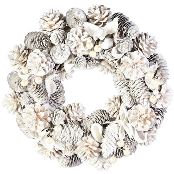 Luxury Frosted Pine Cone Wreath, 3 of 6