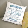Personalised Typographic Baby Arrival Cushion, thumbnail 3 of 5