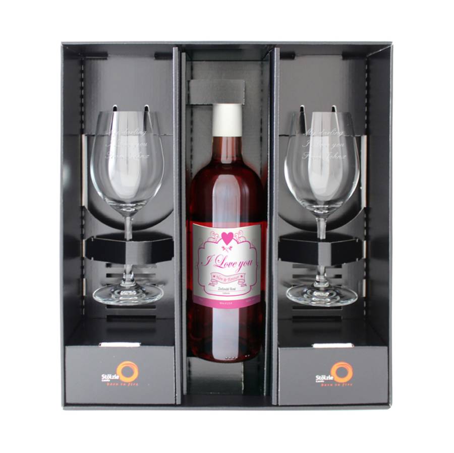 Personalised Rose Wine Gift Set By Sassy Bloom As Seen On ...