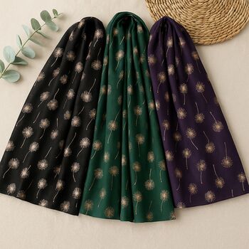 Personalised Metallic Dandelion Cotton Scarf, 2 of 7