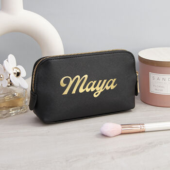 Personalised Vegan Leather Makeup Bag, 3 of 12