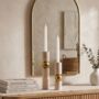 Travertine And Brass Sculptural Candle Holder Set Of Two, thumbnail 4 of 6