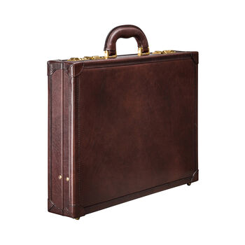 Personalised Luxury Leather Attaché Case. 'The Scanno', 6 of 12