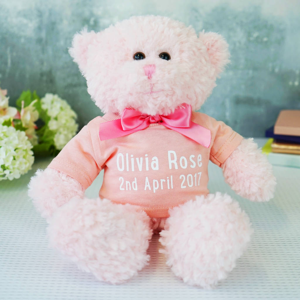 personalised teddy for baby girl