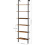 Six Tier Ladder Shelf Bookshelf Wall Shelf Industrial, thumbnail 2 of 8