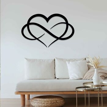 Infinity Heart Wall Art, Modern Wooden Wall Decor, 4 of 10
