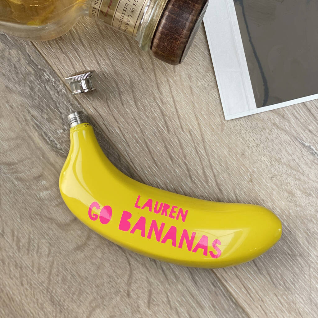 Go Bananas Personalised Hip Flask, 1 of 2