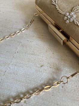 Dark Gold Pearl Rectangular Clutch Bag, 9 of 10