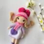 Organic Hand Knitted Doll With Cute Dress For Girls, thumbnail 8 of 12